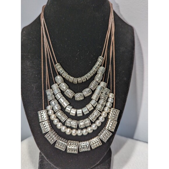 Boho Six Strand Charm Necklace Premier Design - Picture 1 of 9